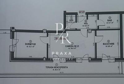 Ap 2 camere decomandate, finisat, 52 mp, 34 mp terasa, garaj, zona Terra! - 7