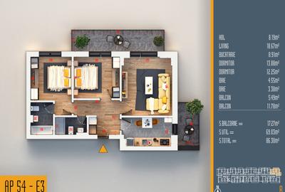 Neofort 84- 3 Camere Decomandat Pallady | Încălzire Pardoseală | Parcare Inclusa - 15