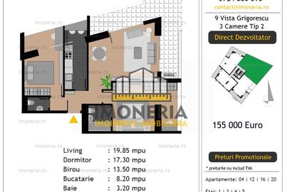 9 Vista Grigorescu – 0% Comision – 3 camere – 5 min Metrou – Preț promo Mai 2026 - 2