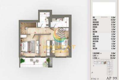 Pallady 4 camere duplex 127 mp ACTE GATA DE MUTARE - 3