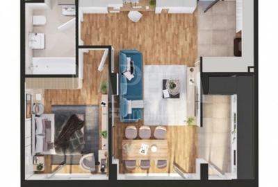 Apartament cu 2 camere semidecomandat în Iris