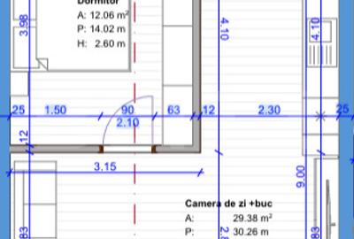 Apartament cu 2 camere semidecomandat în Florești