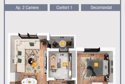 Apartament cu 2 camere decomandat, mobilat în Crângași