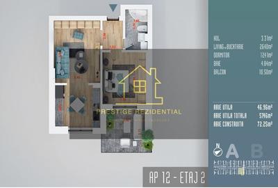 Apartament 2 Camere(Studio) ,Incalzire in Pardoseala,Titan-Auchan - 1