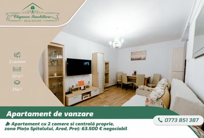 Apartament cu 2 camere si centrala proprie, zona Piata Spitalului, Arad - 1