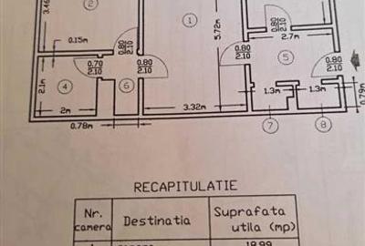 Apartament cu 2 camere semidecomandat în Moșilor