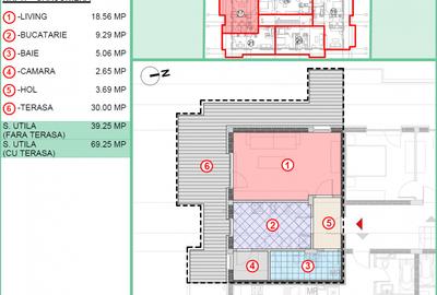 Garsoniera decomandata cu terasa 30 mp soseaua Leordeni. - 2