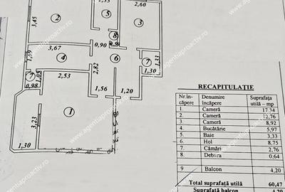 Apartament cu 3 camere decomandate, zona Centrală – Galați - 8