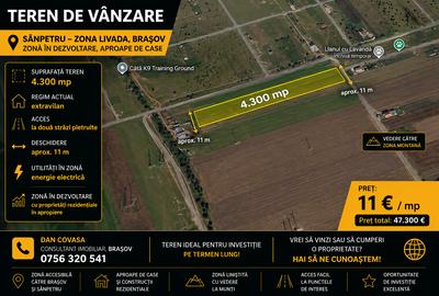 Teren Construcții intravilan de 4300 mp, în Sânpetru