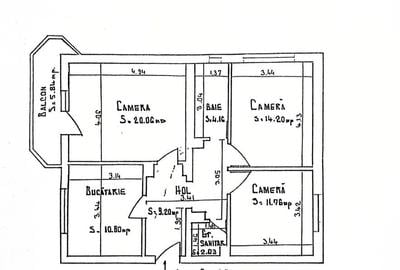 Academia Navală - Soveja apartament decomandat 3 camere 78 mp - 2