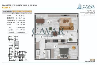 Apartament cu 2 camere decomandat în Brâncoveanu