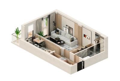 Apartament 1 camera Valea Lupului - 1