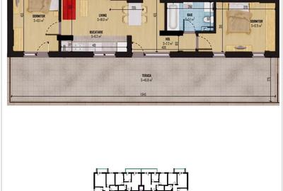 Apartament 3 camere + Terasa  45mp! Bragadiru Mc Donald's - 3