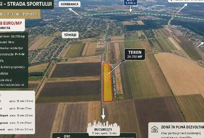 Corbeanca-Tamasi, Strada Sportului, Teren intravilan 26,700 mp - 1
