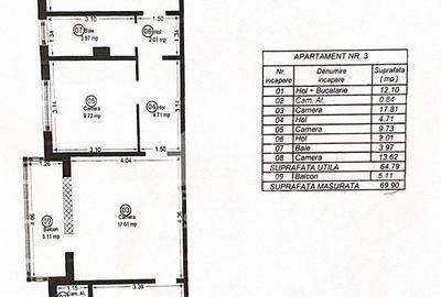 Apartament cu 3 camere, semidecomandat,centrala proprie,zona Girocului - 12
