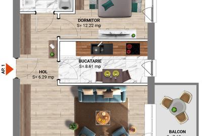Apartament cu 2 camere decomandat în Nord