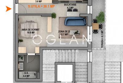 Garsoniera noua, 36,1 mp utili, bloc cu lift,  Calea Surii Mici  0% comision - 7