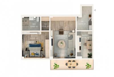 Apartament cu 2 camere decomandat în Valea Lupului