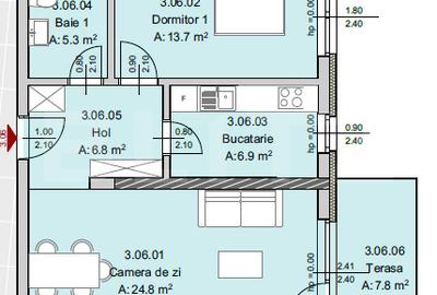 Apartament 2 camere, 58 mp, Terasa 7 mp, Imobil Nou, Semicentral - 5