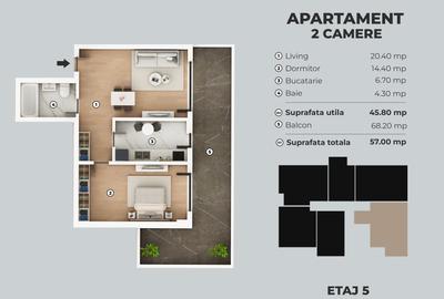 Cartierul nou Metalurgiei - 2 camere finalizat terasa 22mp - 4