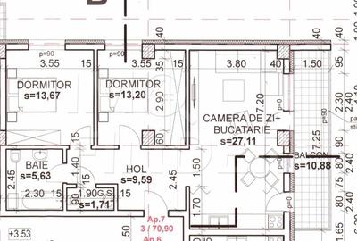 Apartament 3 camere Andrei Muresanu 71 mp utili plus balcon - 1