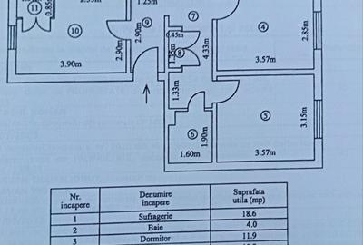 Apartament cu 4 camere decomandat în Central
