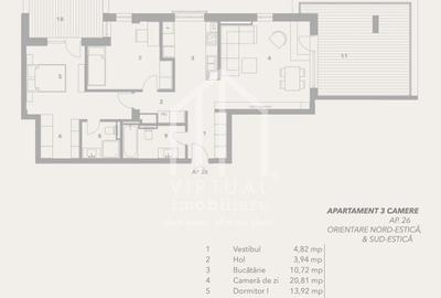 Apartament 3 camere de vanzare in Sibiu - 80.18 mp si balcon -Turnisor - 3