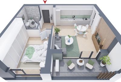 Apartament cu 2 camere decomandat în Torontalului