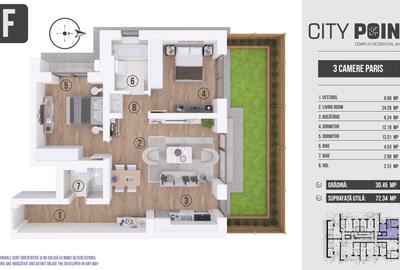 Apartament 2 camere cu gradina proprie- City Point Aviatiei - 10