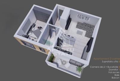 Apartament cu 2 camere 54 mp utili la parter finalizat la asfalt Giroc - 11