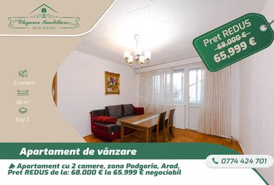 Apartament cu 2 camere semidecomandat, mobilat în Podgoria