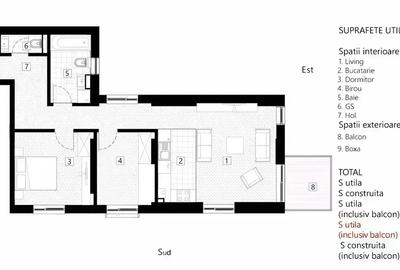 Apartament 3 camere, balcon, boxa, metrou Stefan cel Mare, bloc nou - 9