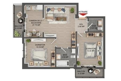 3 Camere Bloc 2018 Valea Lupului 72 mp cu 2 balcoane si 2 băi + Loc de Parcare - 8