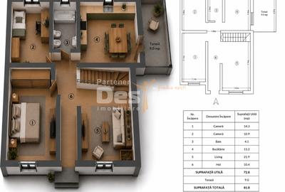 Casă modernă de vânzare | Zona LUNCA CETATUII | 3 camere, decomandat - 14
