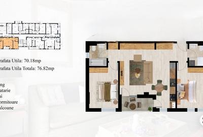 Apartament cu 3 camere decomandat în Aradului