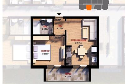 STUDIO - DORMITOR SEPARAT, FINISAJE PREMIUM, PREDARE IUNIE, COMIS 0% - 7