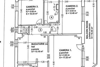 Apartament 3 camere Fortuna etaj 2 cu balcon 16 mp - 14