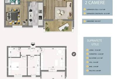 Finalizat | 2 camere | 15 min metrou | 1 Decembrie - 2