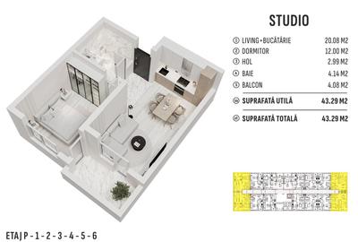 STUDIO semidecomandat  -direct dezvoltator - 1