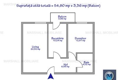Apartament 2 camere de vanzare, zona Nord, 54.80 mp #16455 - 8