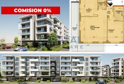 Apartament de vanzare, 3 camere, etaj 2, lift, 93mpc, bloc nou, comision 0% - 1