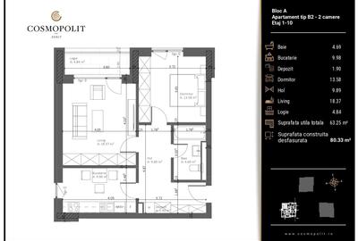 Apartament 2 camere | Cosmopolit Zenit | Răcădău - Bloc A - 5