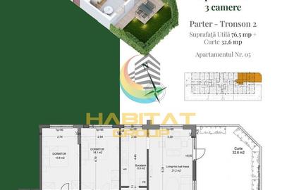 Pallady 3 camere 77 mp + curte 33 mp in bloc tip Boutique - 2