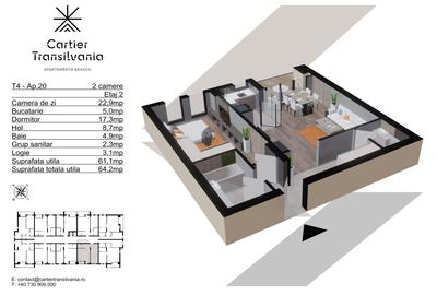 CARTIER TRANSILVANIA, APARTAMENT 2 CAMERE INCALZIRE PARDOSEALA,FATADA VENTILATA - 14