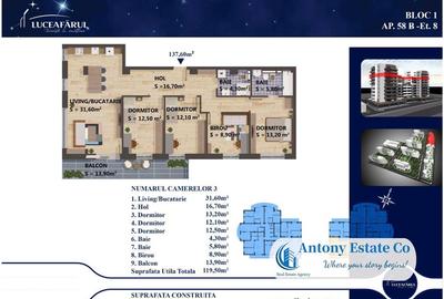 Antony Estate | Apartament de vanzare Premium, 5 camere - Luceafarul - Oradea - 15