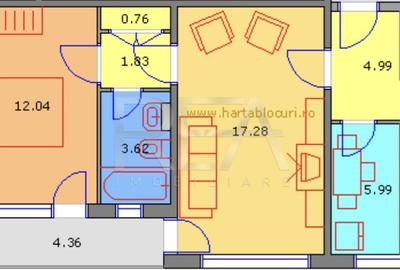 2 camere, 5/8, anvelopat, 53mp-Drumul Taberei - 9
