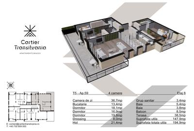 CARTIER TRANSILVANIA 4 CAMERE FATADA VENTILATA,INCALZIRE PARDOSEALA - 19