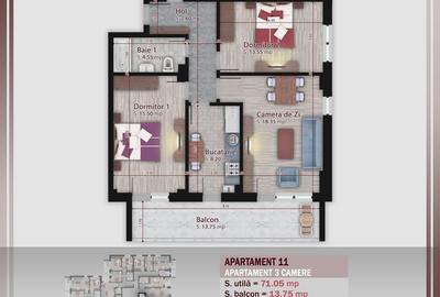 Apartament cu 3 camere decomandat în Theodor Pallady