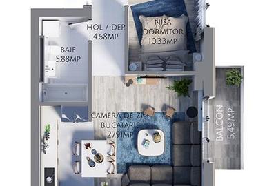 APARTAMENT 2 CAMERE CU PARCARE SI BOXA IN MAURER VILLAS - TRACTORUL - 16