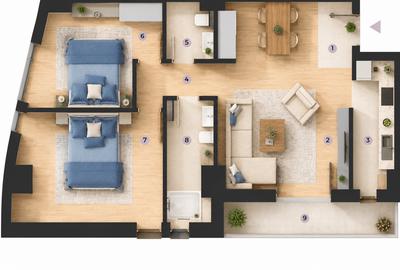 Apartament de vanzare, 3 camere, in blocul C2, Zona Tatarasi-Venetia - 4